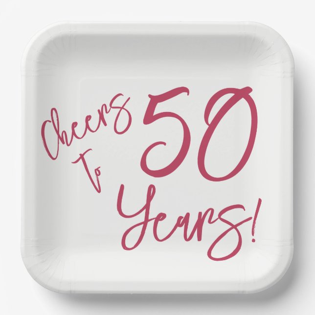 Viva Magenta Cheers to 50 Years   Paper Plate (Front)