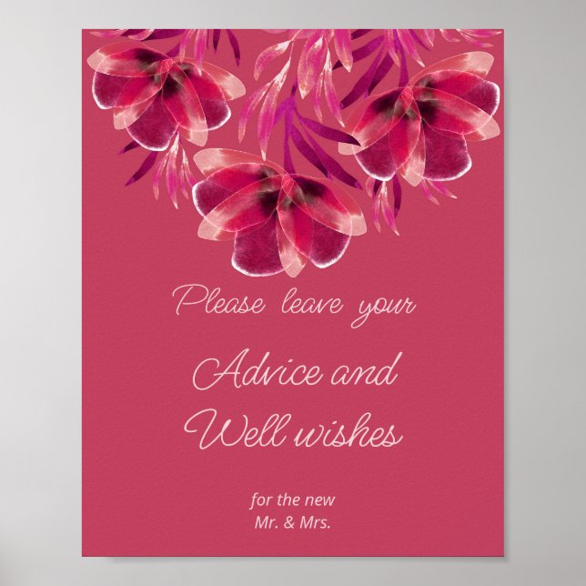Viva Magenta, Floral Advice and Well wishes  Poster (Front)
