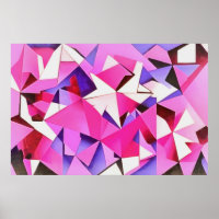 Viva Magenta Geometric Hydrangea Abstract Art