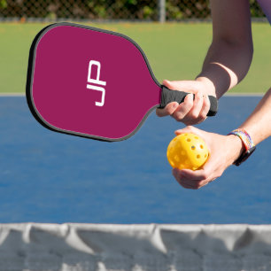 Viva Magenta Gold Trendy Template Monogrammed Pickleball Paddle