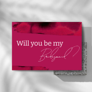Viva Magenta, Modern be bridesmaid proposal Invitation