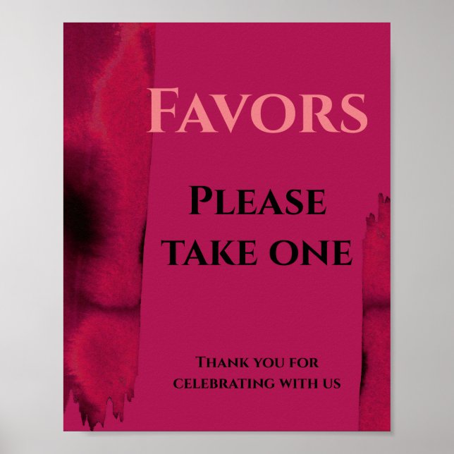 Viva Magenta, Modern Favours please take one Poster (Front)