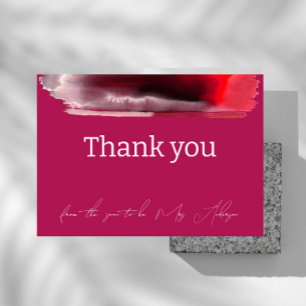 Viva Magenta Modern Minimalist Thank You Card