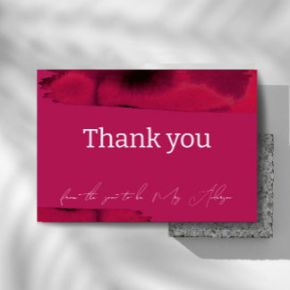 Viva Magenta Modern Minimalist Thank You Card