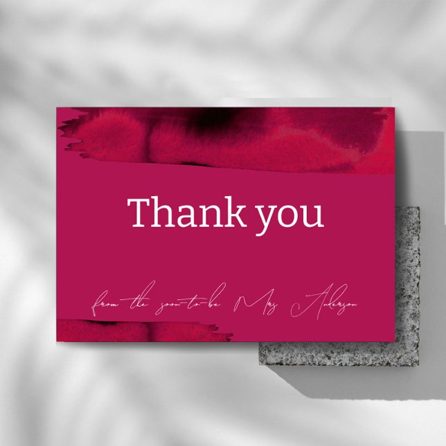 Viva Magenta Modern Minimalist  Thank You Card (Creator Uploaded)