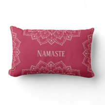 Viva Magenta & Pale Dogwood Mandala Lumbar Pillow