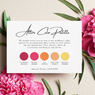 Viva Magenta   Sunset Yellow Wedding Colour Palett Enclosure Card