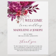 Viva Magenta Wedding Ceremony Programme 