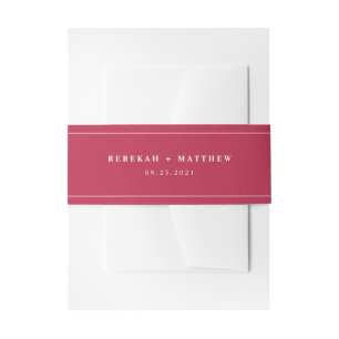 Viva Magenta Wedding Invitation Belly Band