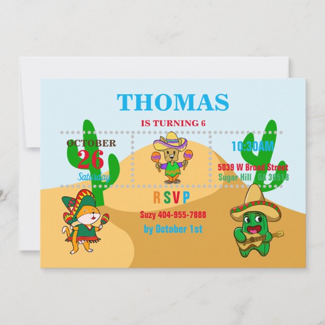 Viva Mexico Birthday Invitation (Front)