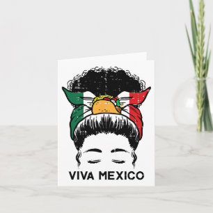 Viva Mexico Black Women Cinco De Mayo Mexican Inde Card