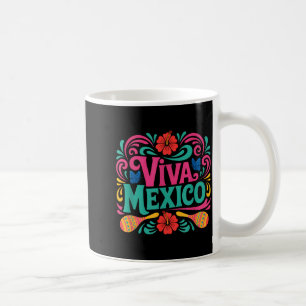 Viva mexico colourful folk art mexican independenc coffee mug
