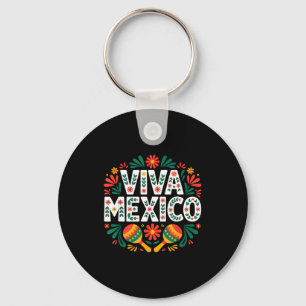 Viva mexico colourful folk art mexican independenc key ring
