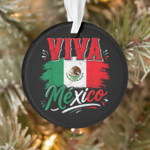 Viva Mexico Flag Patriotic Proud Mexican Ornament