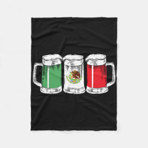Viva Mexico Funny Beer Mexican Flag Cinco De Mayo Fleece Blanket