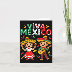 Viva mexico guitar boy girl mexican independence card