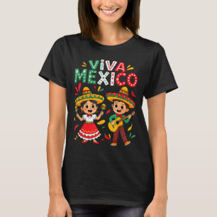 Viva mexico guitar boy girl mexican independence T-Shirt