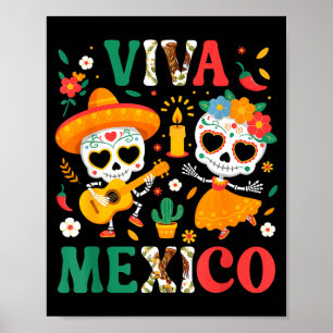 Viva mexico independence day mexican flag fiesta poster