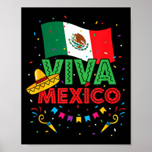 Viva mexico kids mexican flag cinco de mayo poster