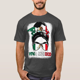Viva Mexico Messy Bun With Bandanna And Glasses Me T-Shirt