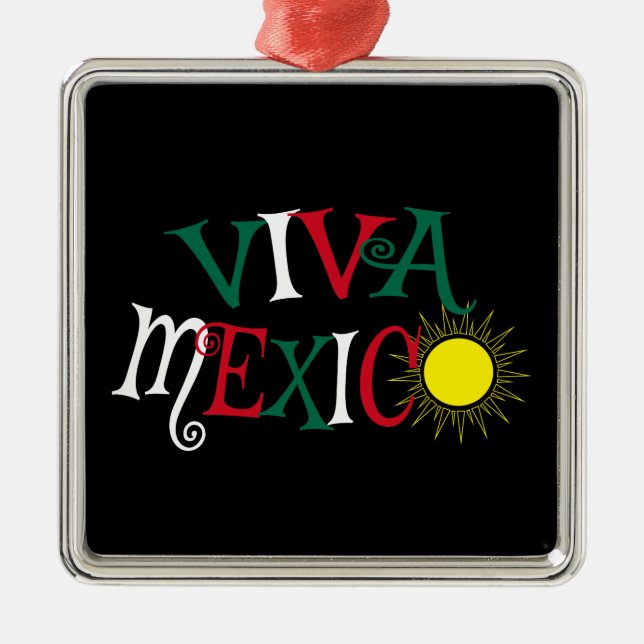 Viva Mexico Metal Tree Decoration (Front)