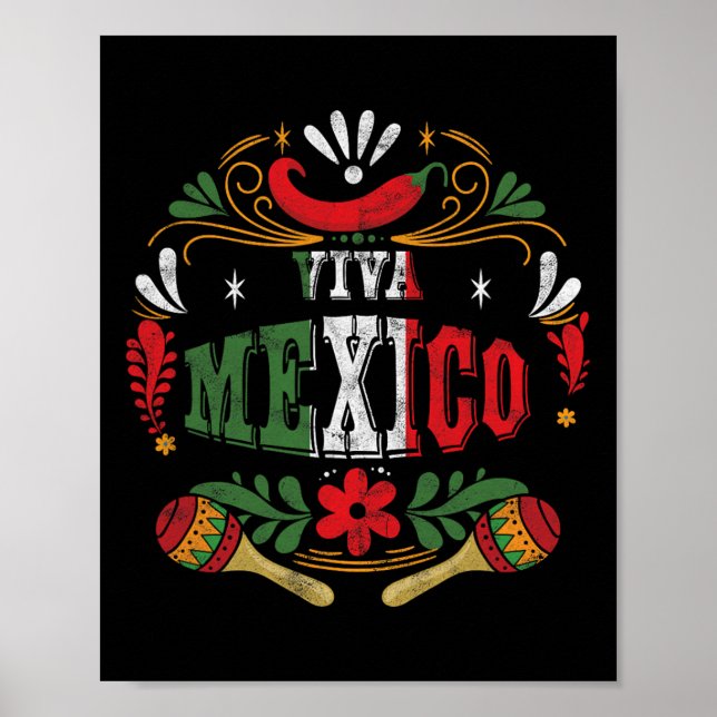 Viva Mexico Mexican Fiesta Cinco De Mayo  Poster (Front)