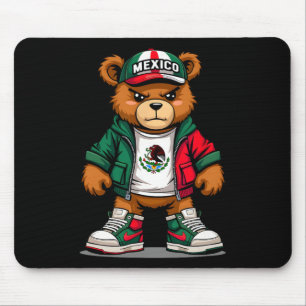 Viva Mexico Mexican Flag Bear Cinco De Mayo Mexica Mouse Pad
