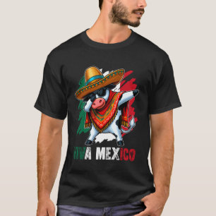 Viva Mexico Mexican Independence Day Dabbing Cow K T-Shirt