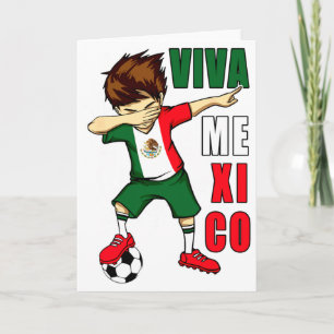 Viva Mexico Mexican Soccer Boy Independence Day Fl Card