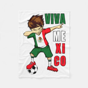 Viva Mexico Mexican Soccer Boy Independence Day Fl Fleece Blanket