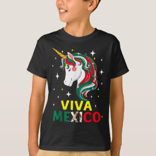Viva Mexico Shirt Girl Mexican Flag Unicorn