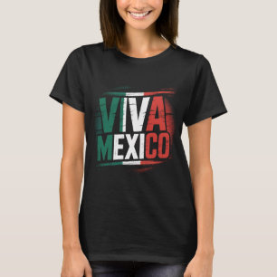 Viva Mexico Shirt with Distressed Mexican Flag Col