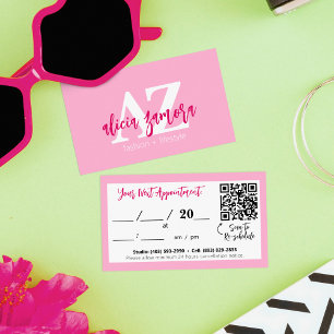 Viva Modern Magenta Chic Modern Salon Appointment Business Card