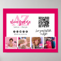 Viva Modern Magenta Fashion Boutique Marketing QR
