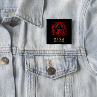Viva Palestina Free Palestine Gaza Anarchist 15 Cm Square Badge