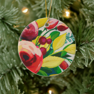 Vivacious Blooms Ceramic Tree Decoration
