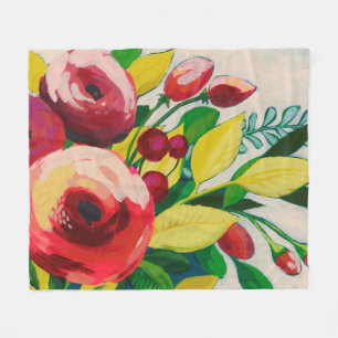 Vivacious Blooms Fleece Blanket