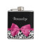 Vivacious Dark Pink Ribbon Leopard Print With Name