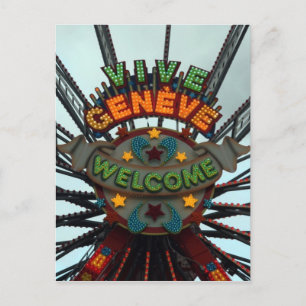 vive geneve sign postcard