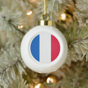 Vive la France - Ceramic Ball Christmas Ornament