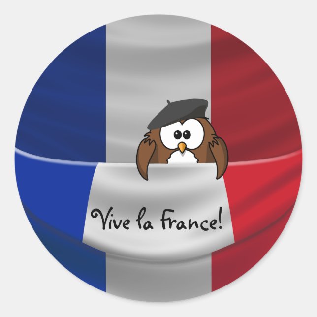 Vive la France! Classic Round Sticker (Front)
