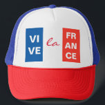 Vive La France French Flag Customisable Trucker Hat<br><div class="desc">Flag of France of three colours blue,  white and red. Customisable. You can change or delete three template words  of the text Vive la France independently. Trucker hat for anyone. Do not forget to change another style and colour of the hat.</div>