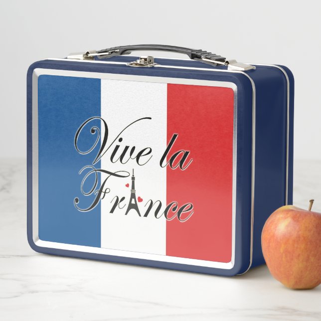 Vive la France French Flag Metal Lunch Box (In Situ)