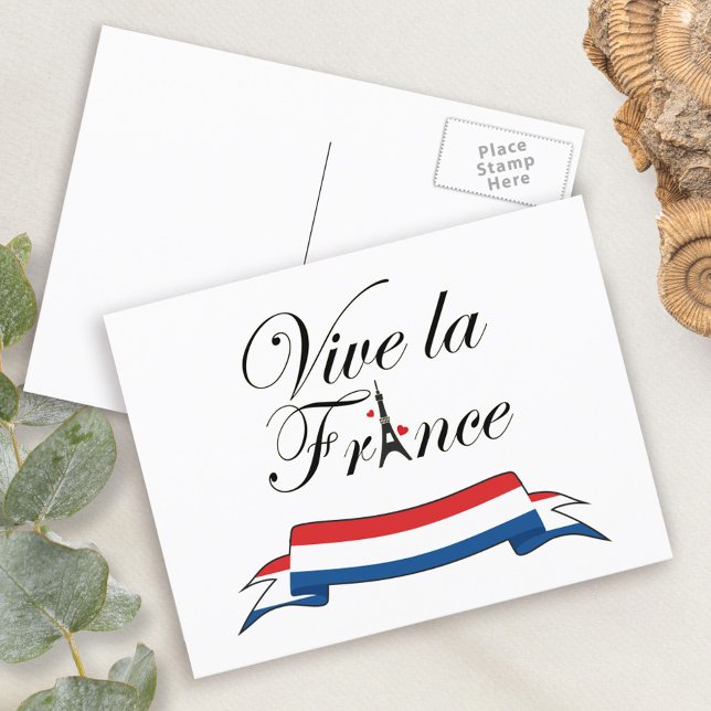 Vive la France Typography Postcard (Creator Uploaded)