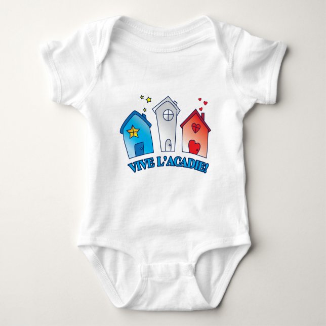 Vive L'acadie " Maison" Baby Bodysuit (Front)