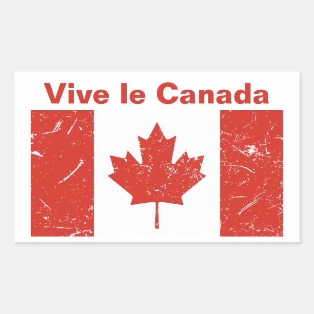 Vive le Canada Rectangular Sticker (Front)