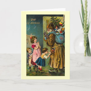 "Vive St. Nicolas" Vintage French Christmas Card