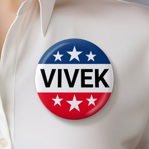 Vivek Ramaswamy 2024 - Simple Stars Ike Design 6 Cm Round Badge