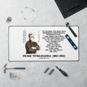 Vivekananda To Succeed Have Perseverance Will Goal Desk Mat