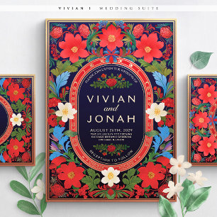 VIVIAN I - Colorful Floral Wedding Invitation